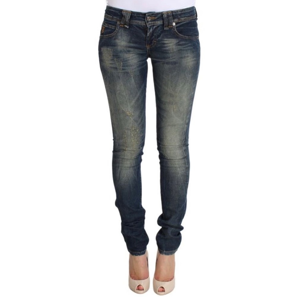 John Galliano Jeans Blue Wash Skinny Low Cotton Stretch